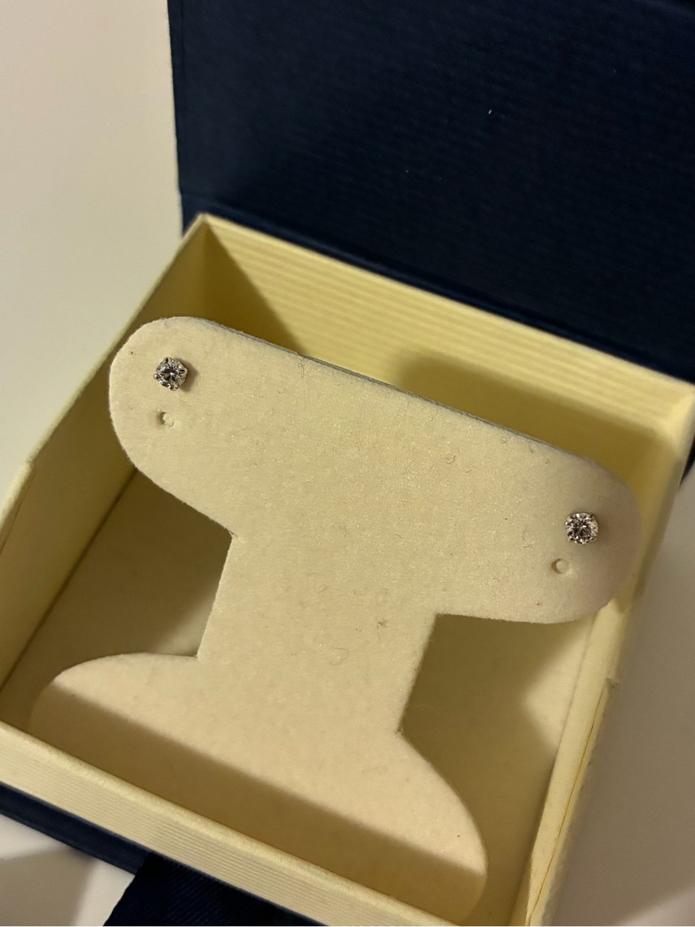 Solid 14k white gold mini stud earrings